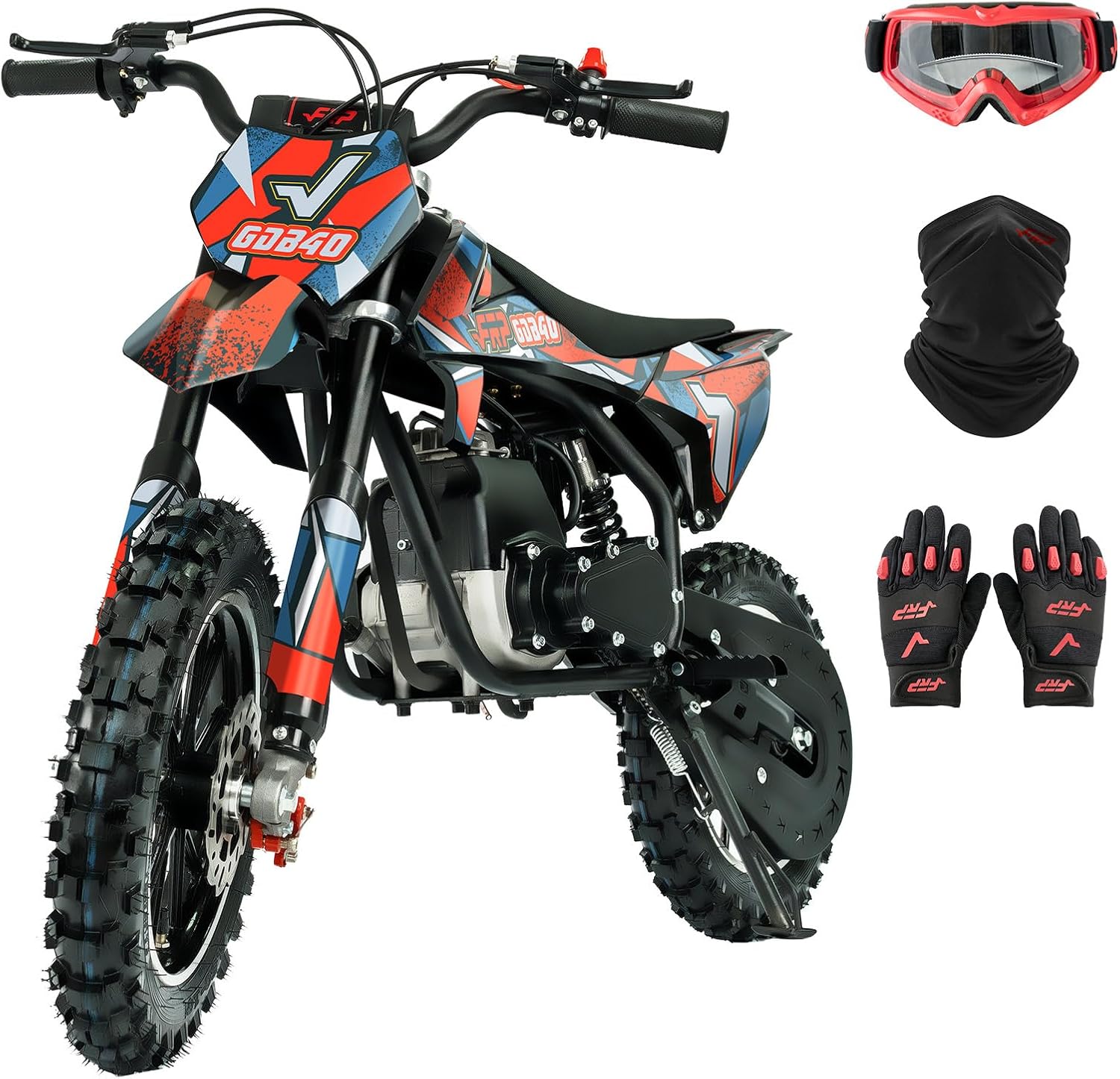 Entry-level 40cc gas-powered kids dirt bike on grass
