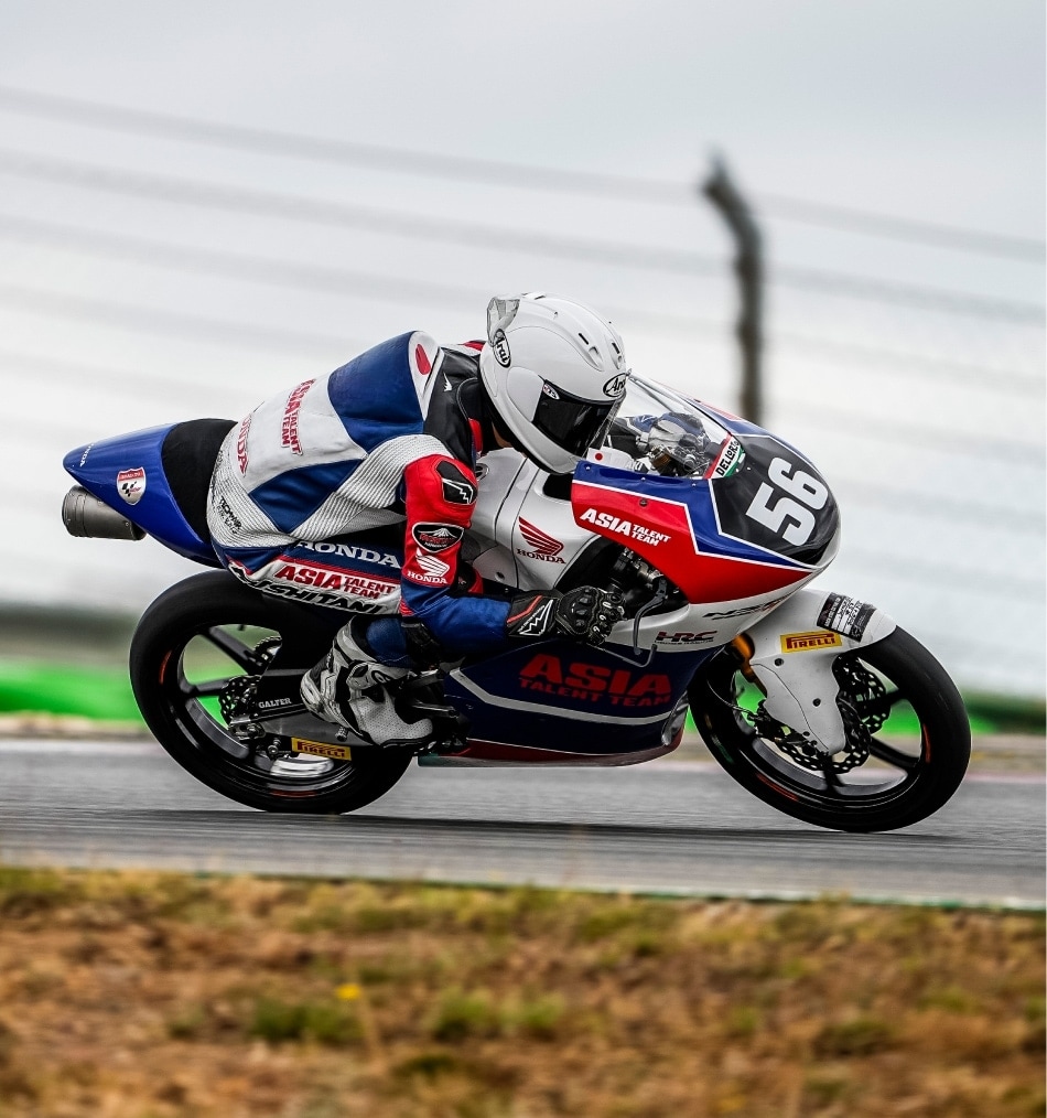 Young rider competing in junior road racing class