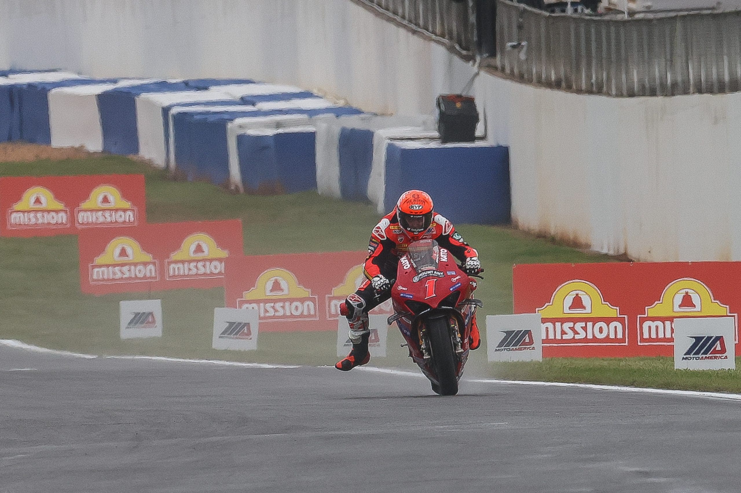 Action shot illustrating braking performance comparison