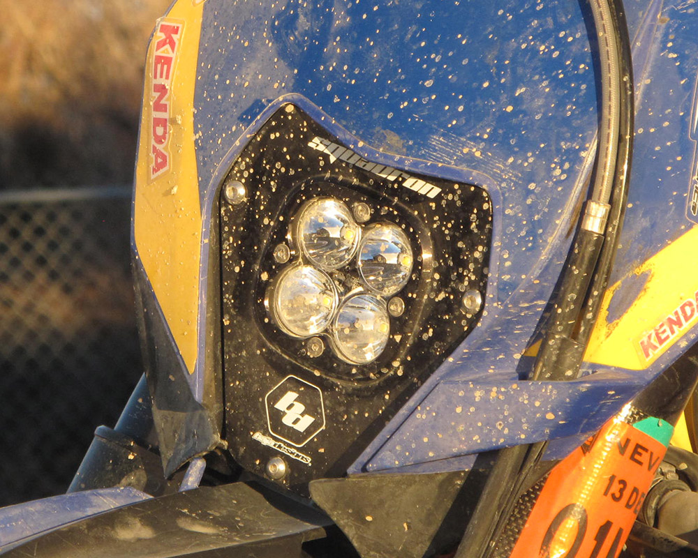 Iron Man solo rider navigating Baja course at night