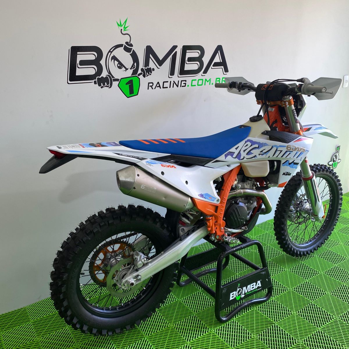 KTM race bike in action in desert terrain