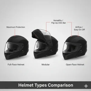 Multiple helmets lined up for comparison