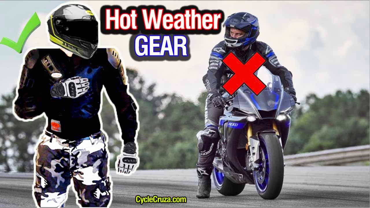 Rider in hot weather conditions illustrating need for cooling base layers