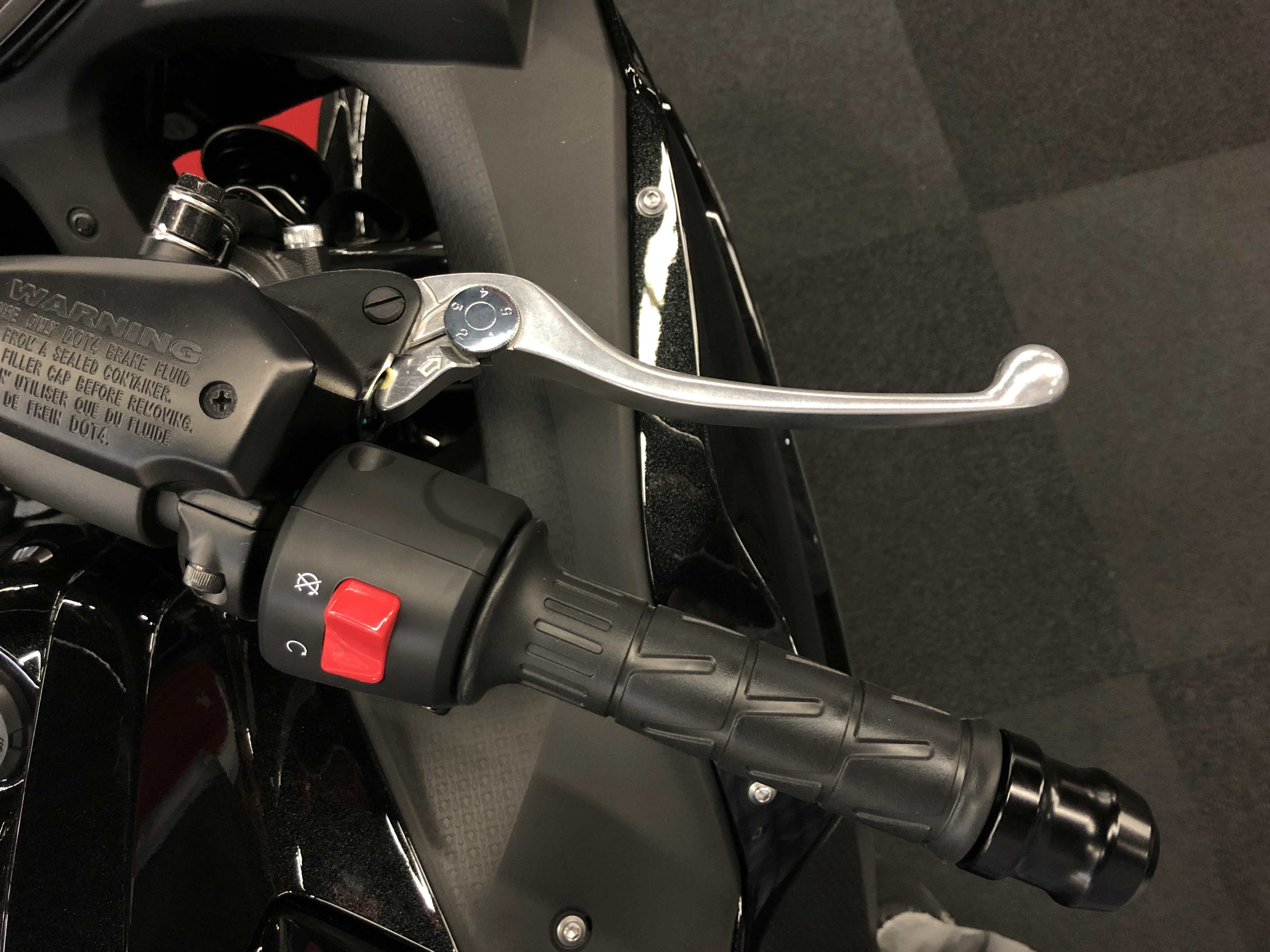 Oxford Heaterz heated grips installed on a commuter motorcycle