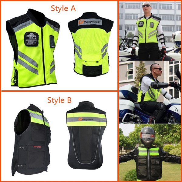 Product flat-lay or lineup of multiple hi-vis vests for the roundup intro section