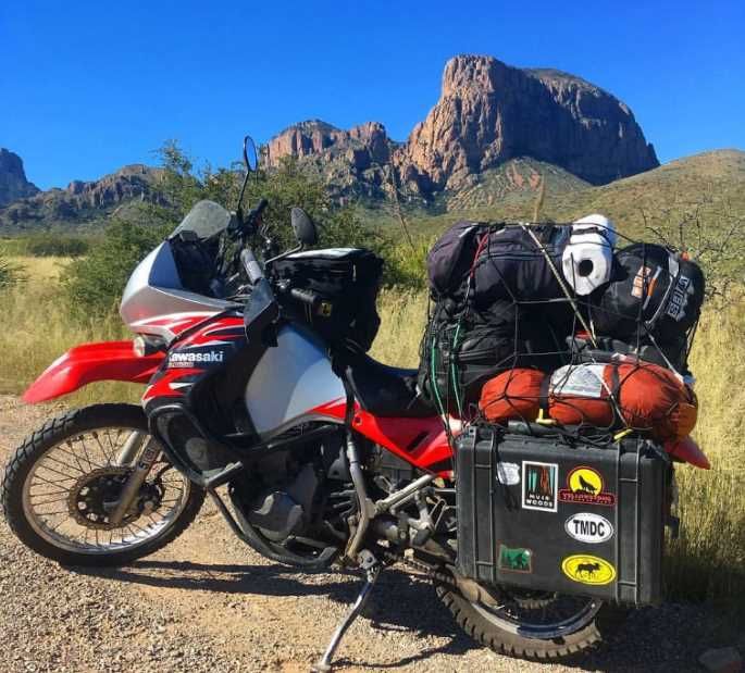 Image of a rider on a long-distance journey with a backpack