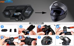 Close-up of intercom speaker installation inside helmet