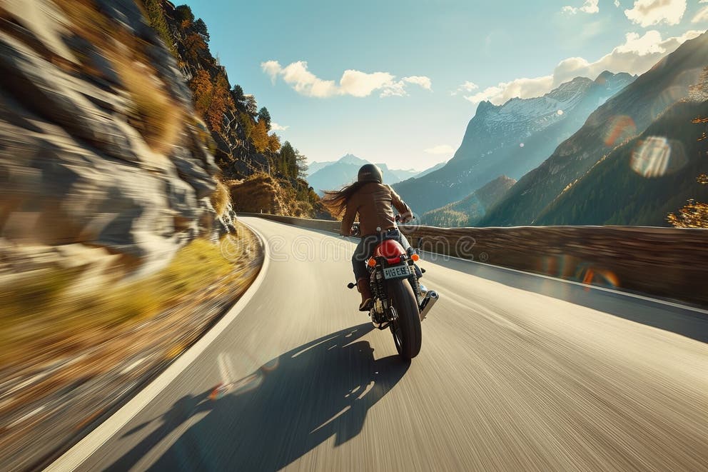 Solo rider on a mountain road to illustrate mountain route testing section