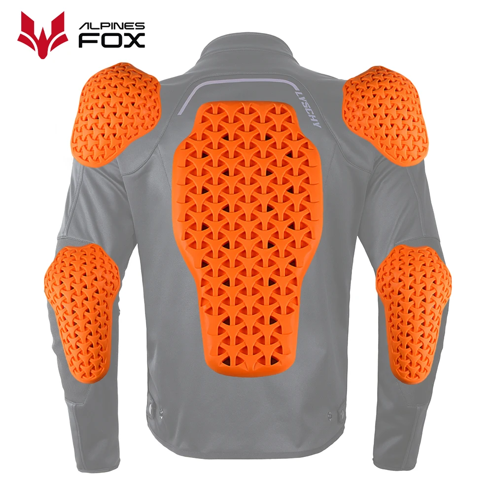 Close-up of CE Level 2 back protector armor insert in a jacket