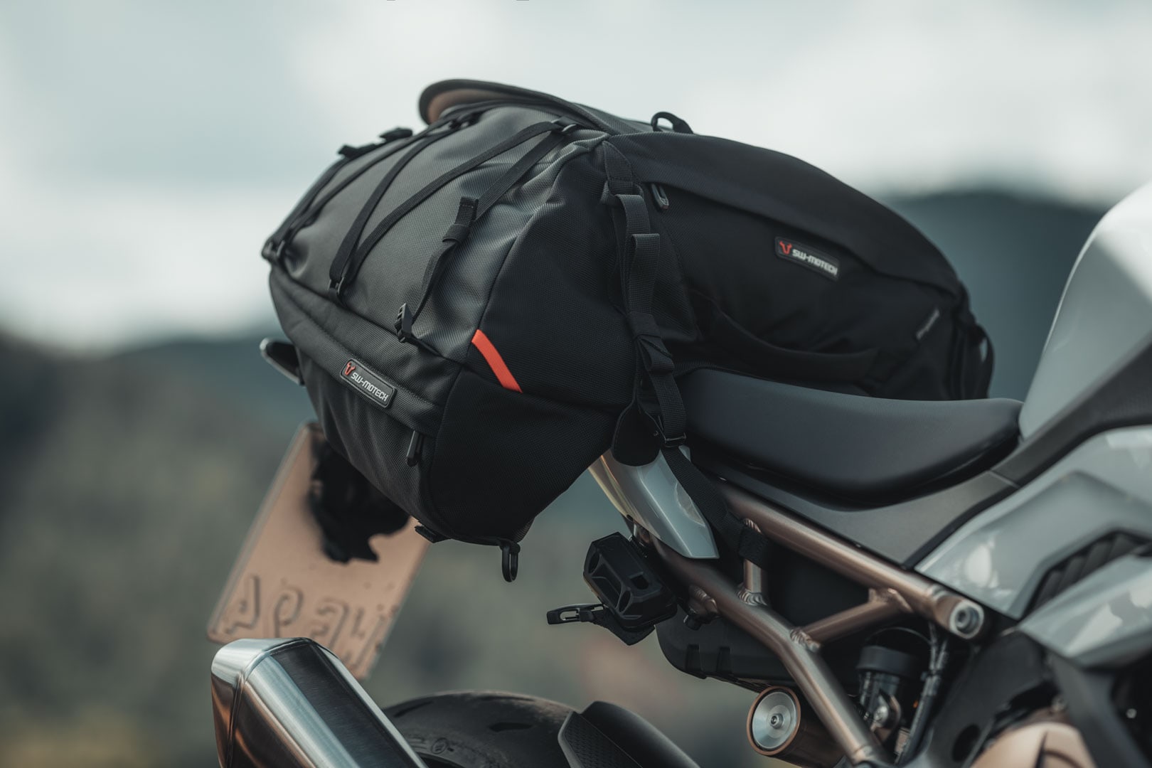SW-Motech Aero ABS tail bag mounted on a motorcycle