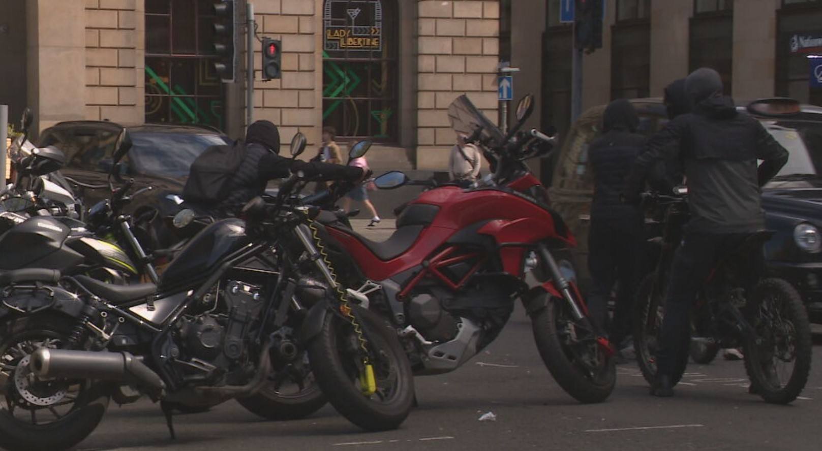 Image illustrating motorcycle theft risk in urban environment