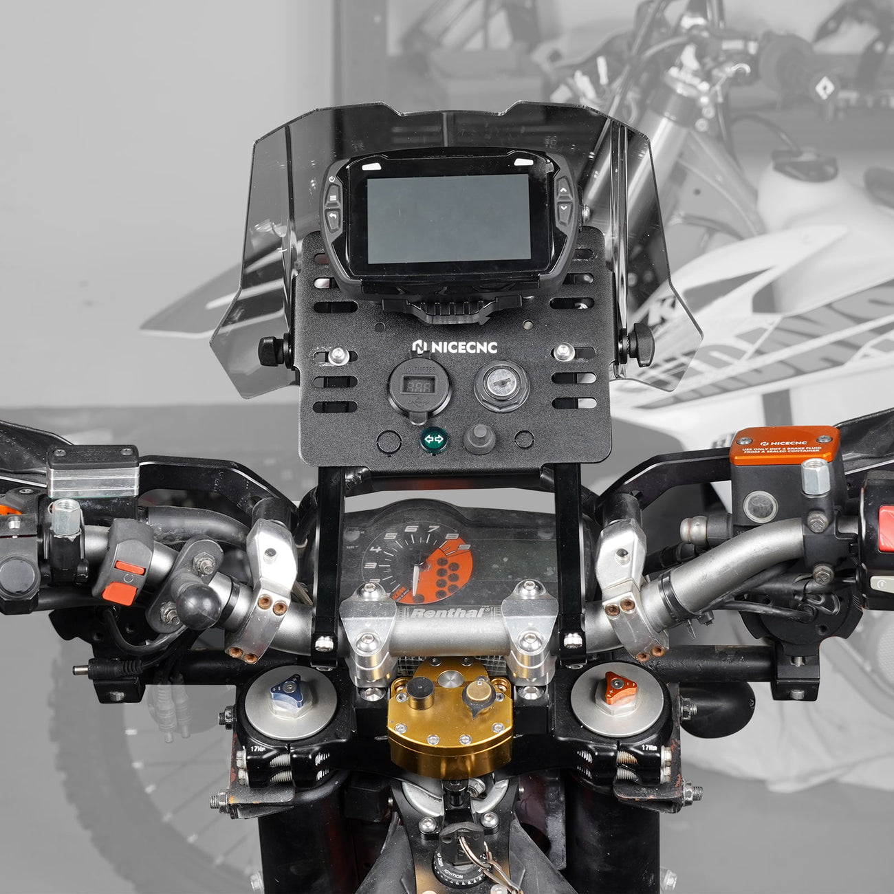 GPS tracker hidden behind sport bike fairing panel