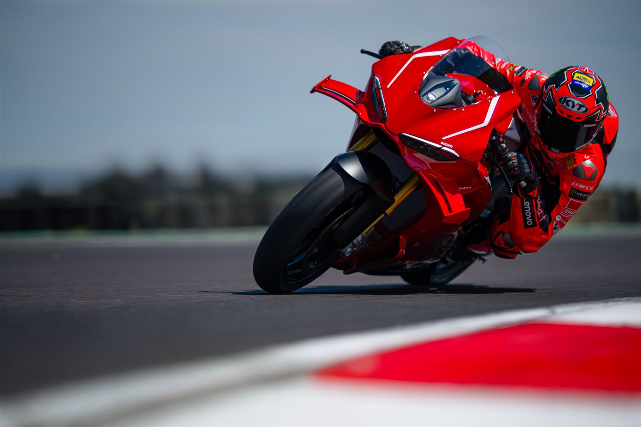 Ducati Panigale V4 S on track in a corner