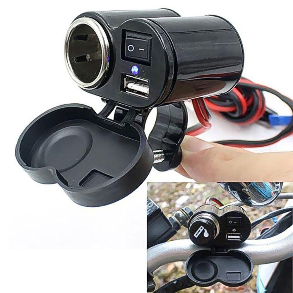 Weatherproofing detail on motorcycle USB charging port