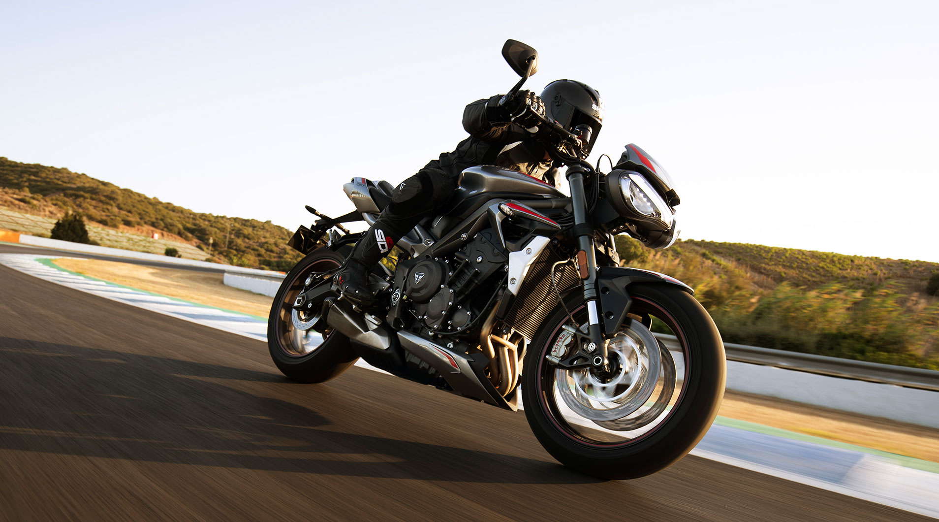 Triumph Street Triple RS on a race circuit