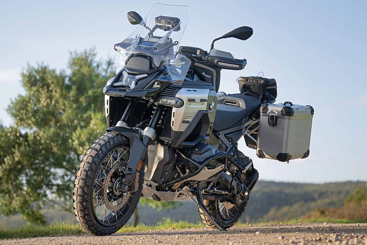 BMW R 1300 GS loaded for touring with passenger