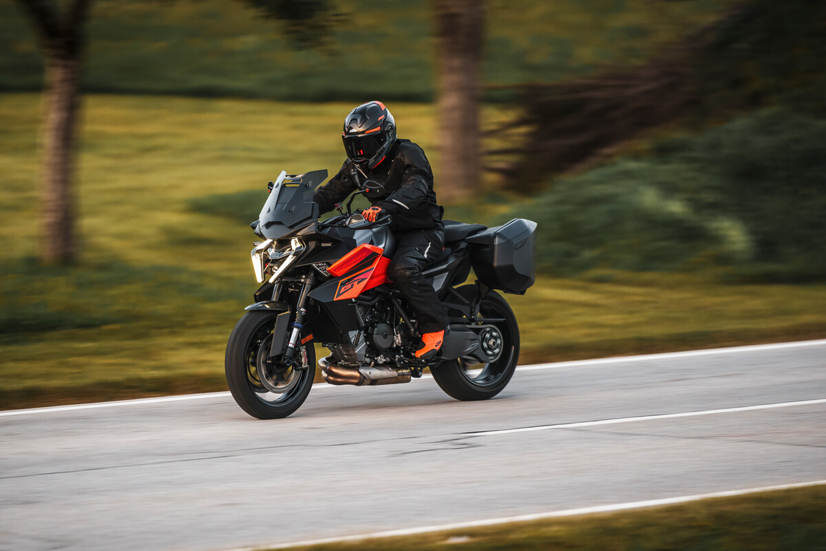 KTM 1390 Super Duke GT showing its performance character