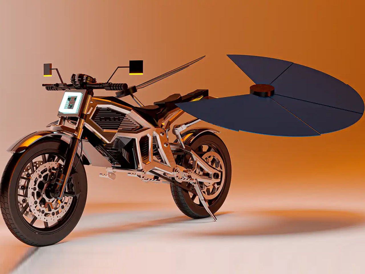 Concept of solar panel integration on motorcycles