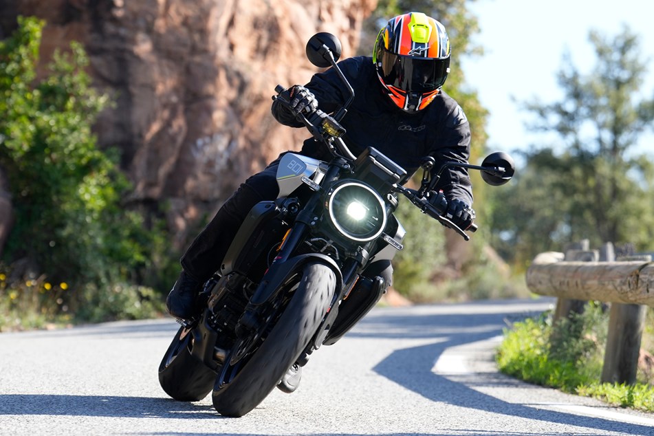 Vitpilen 801 on road cornering or action shot