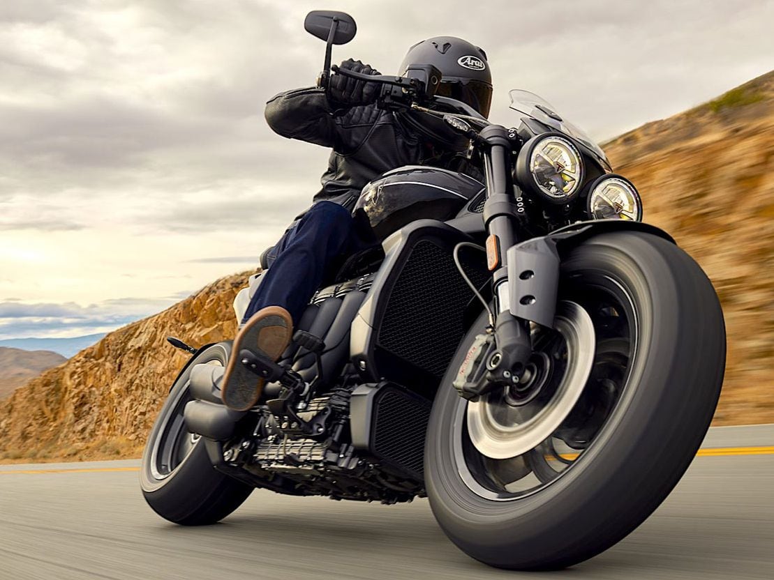 Speed Triple 1200 RS showing aggressive naked bike stance