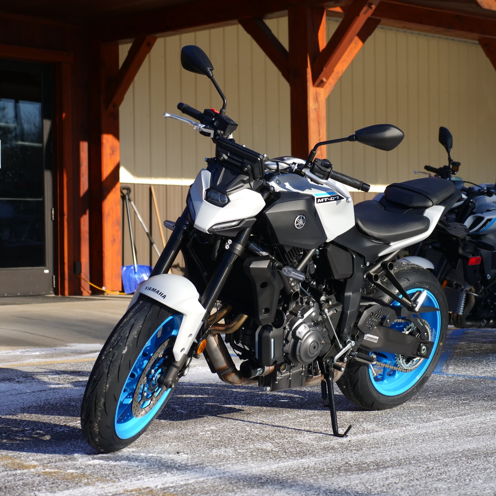 Action shot of the YZF-R1 or R1M on a racetrack