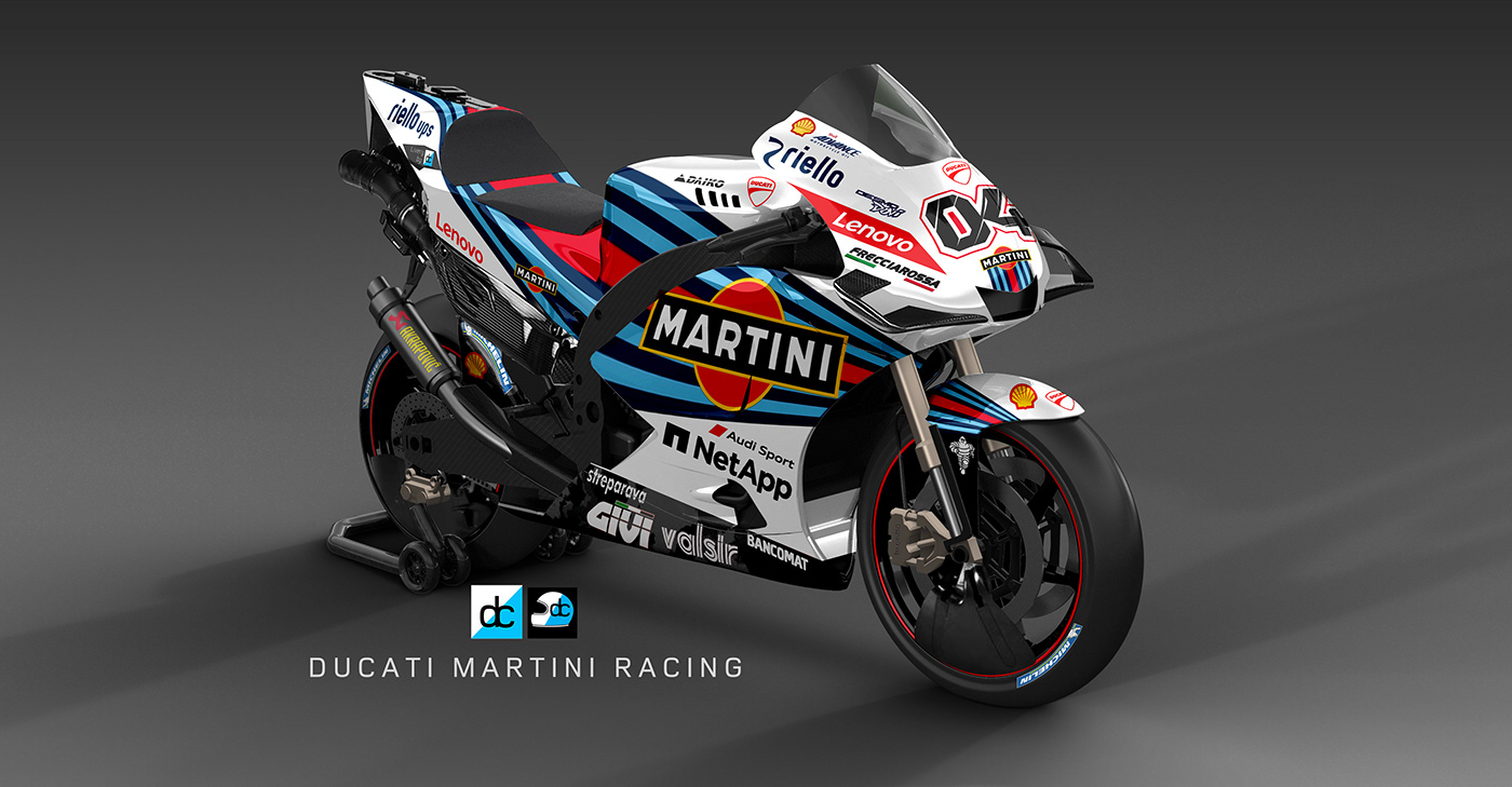 Racing-style graphics on a motorcycle