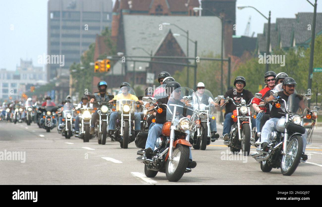 Image representing the iconic Woodward Avenue motorcycle scene in Metro Detroit