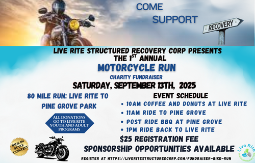 Riders checking in at a charity fundraiser run event