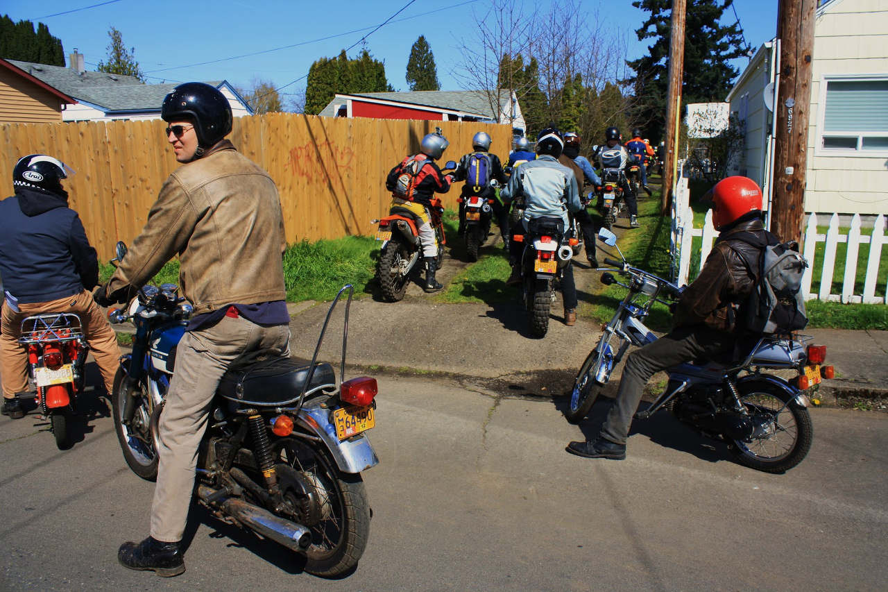 Portland cityscape or street scene with motorcycles