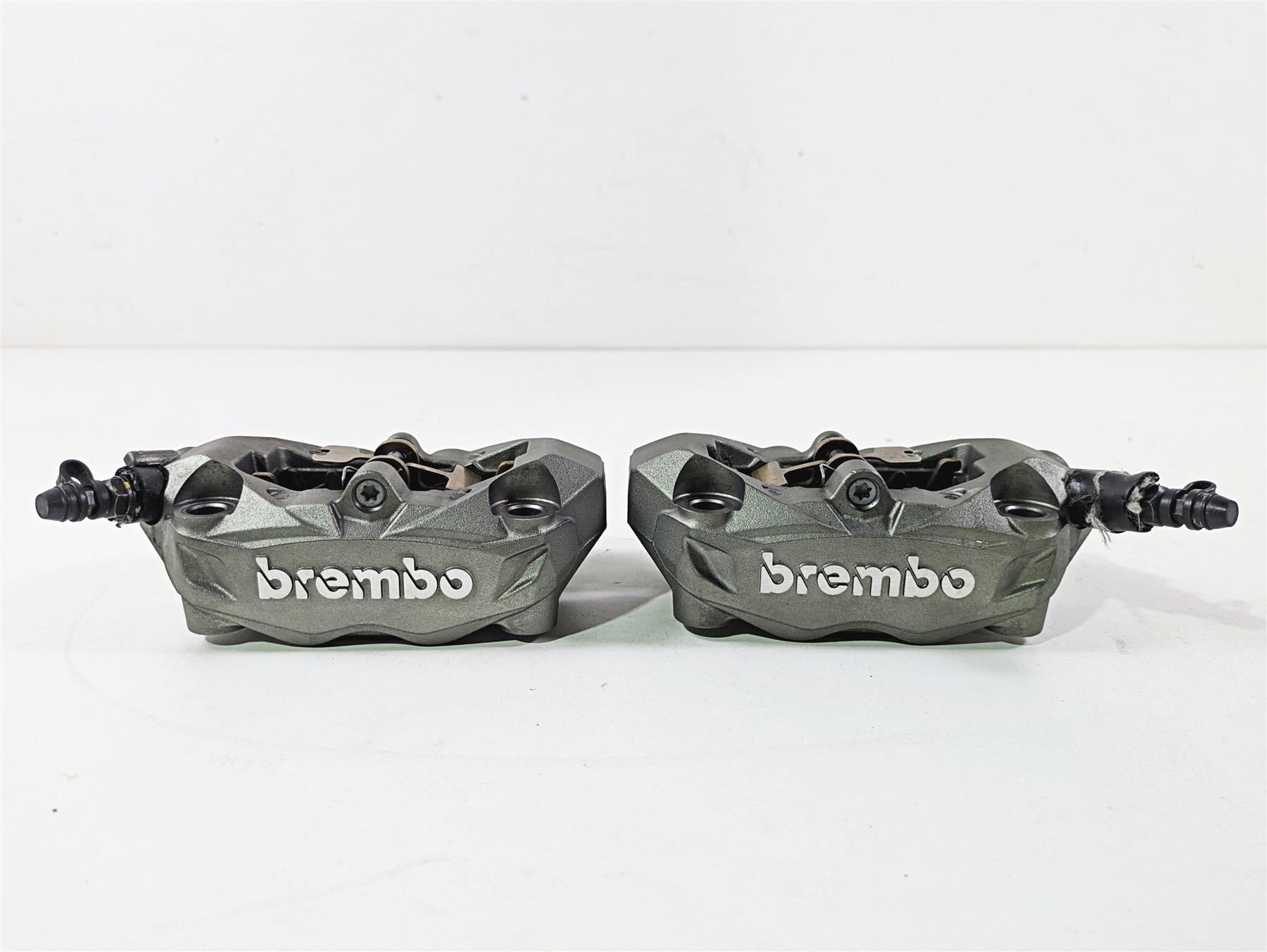 Detail shot of Brembo Stylema calipers and front brake setup