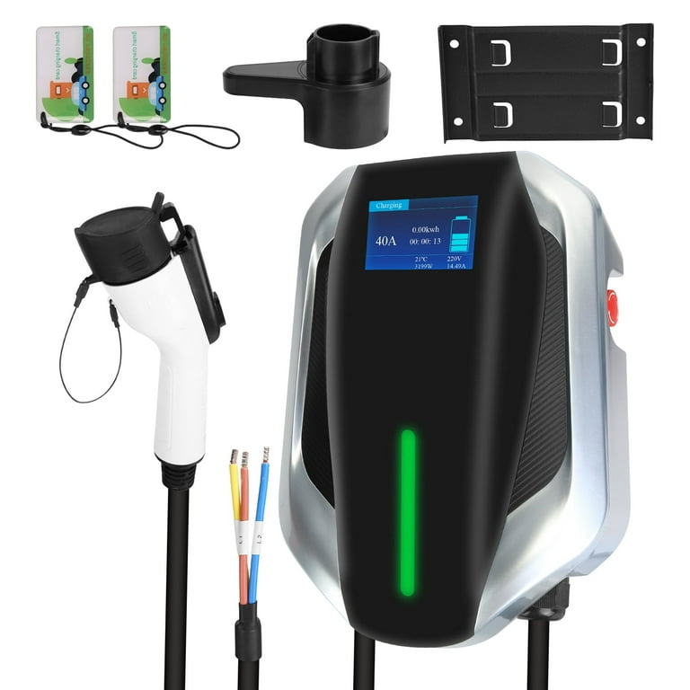 Home charging setup in a residential garage