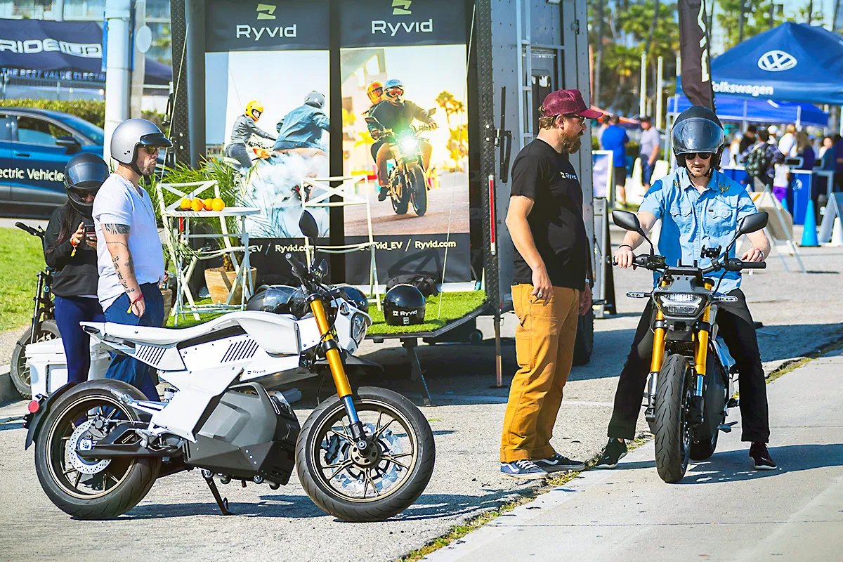 Audience at an electric motorcycle race