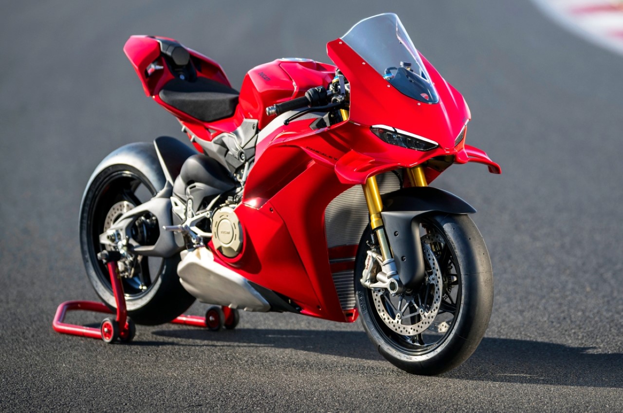 Ducati factory superbike on track