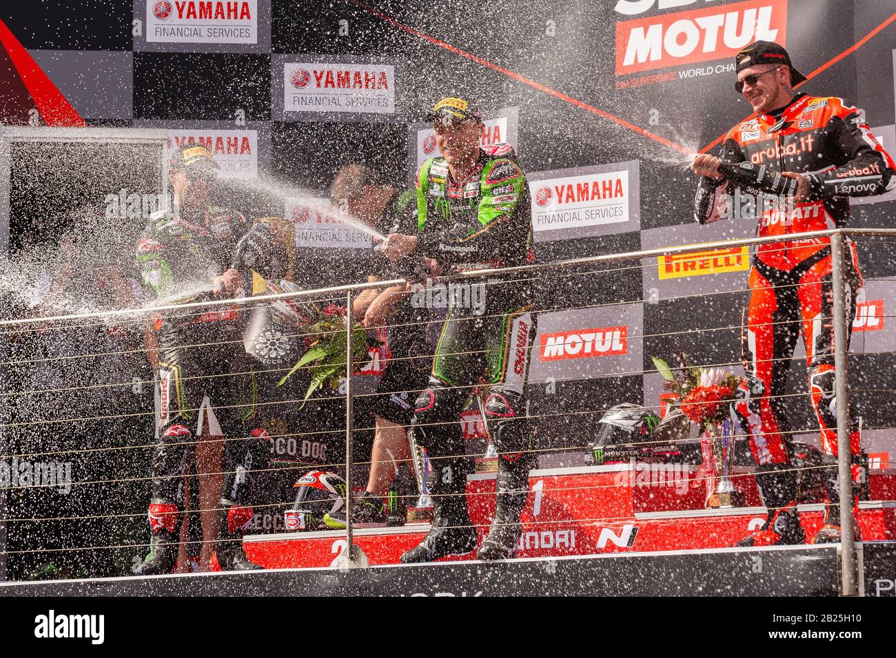 Podium celebration image for Race 2 results section