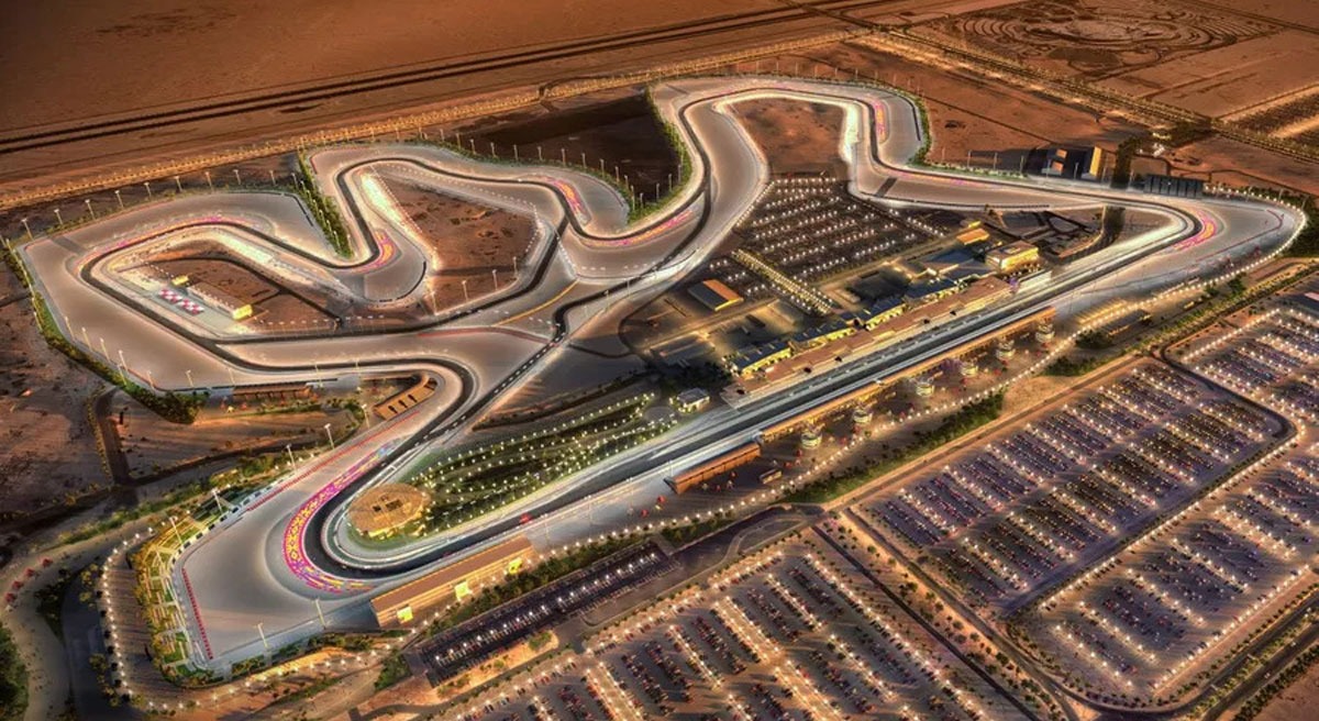 Aerial or wide shot of the Losail International Circuit layout