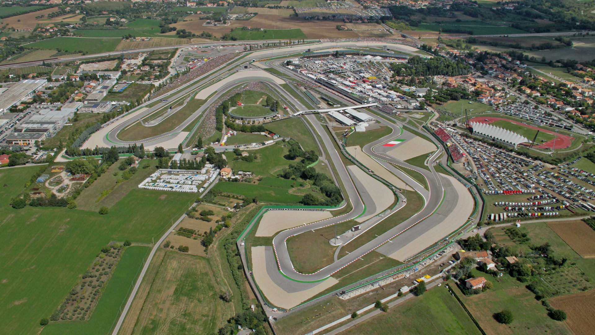 Aerial or panoramic view of Misano circuit