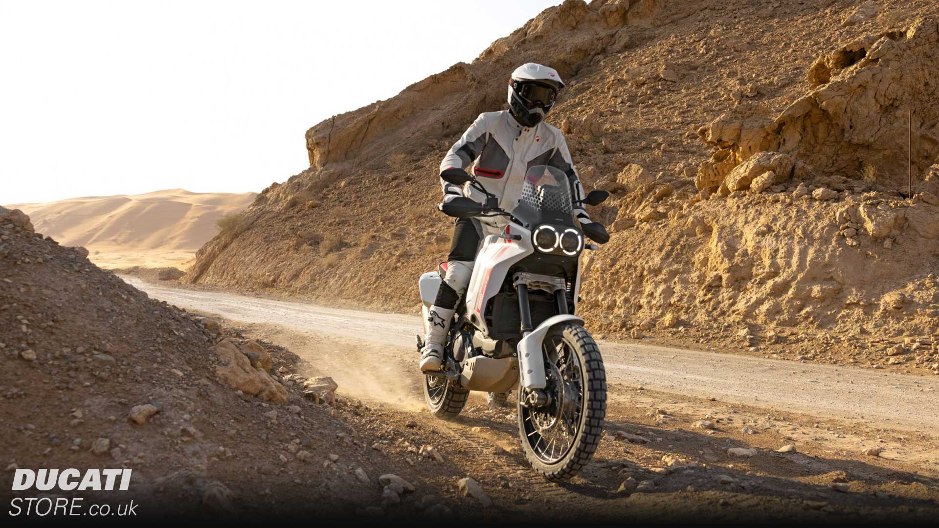 Action shot on gravel or dirt road for the on-gravel section