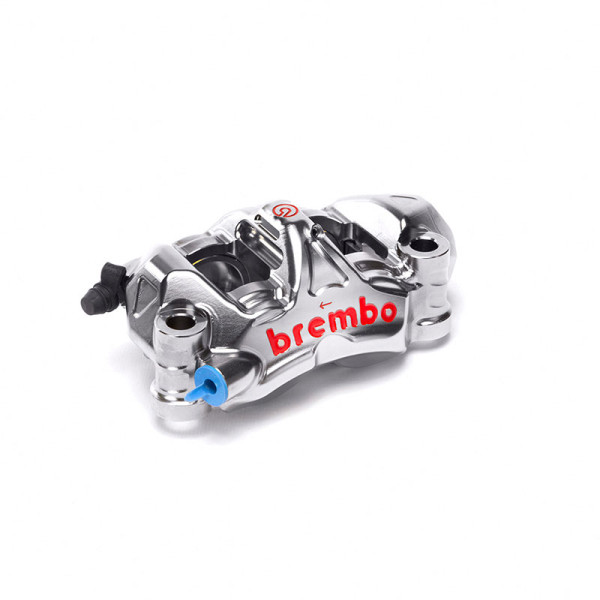 Brembo M4.32 brake caliper and rotor detail