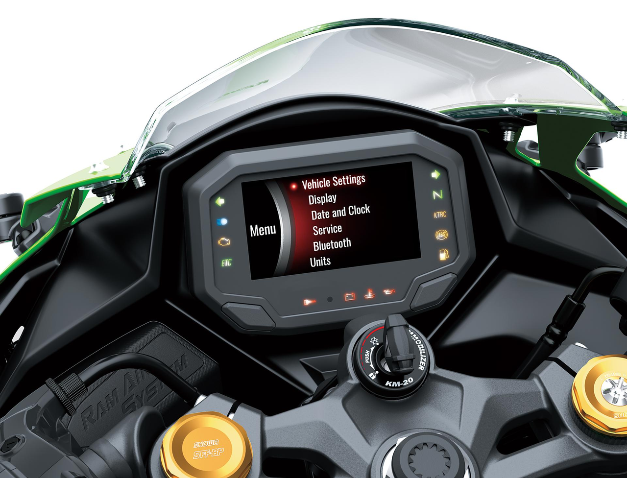 Rider's-eye view of the new TFT instrument cluster
