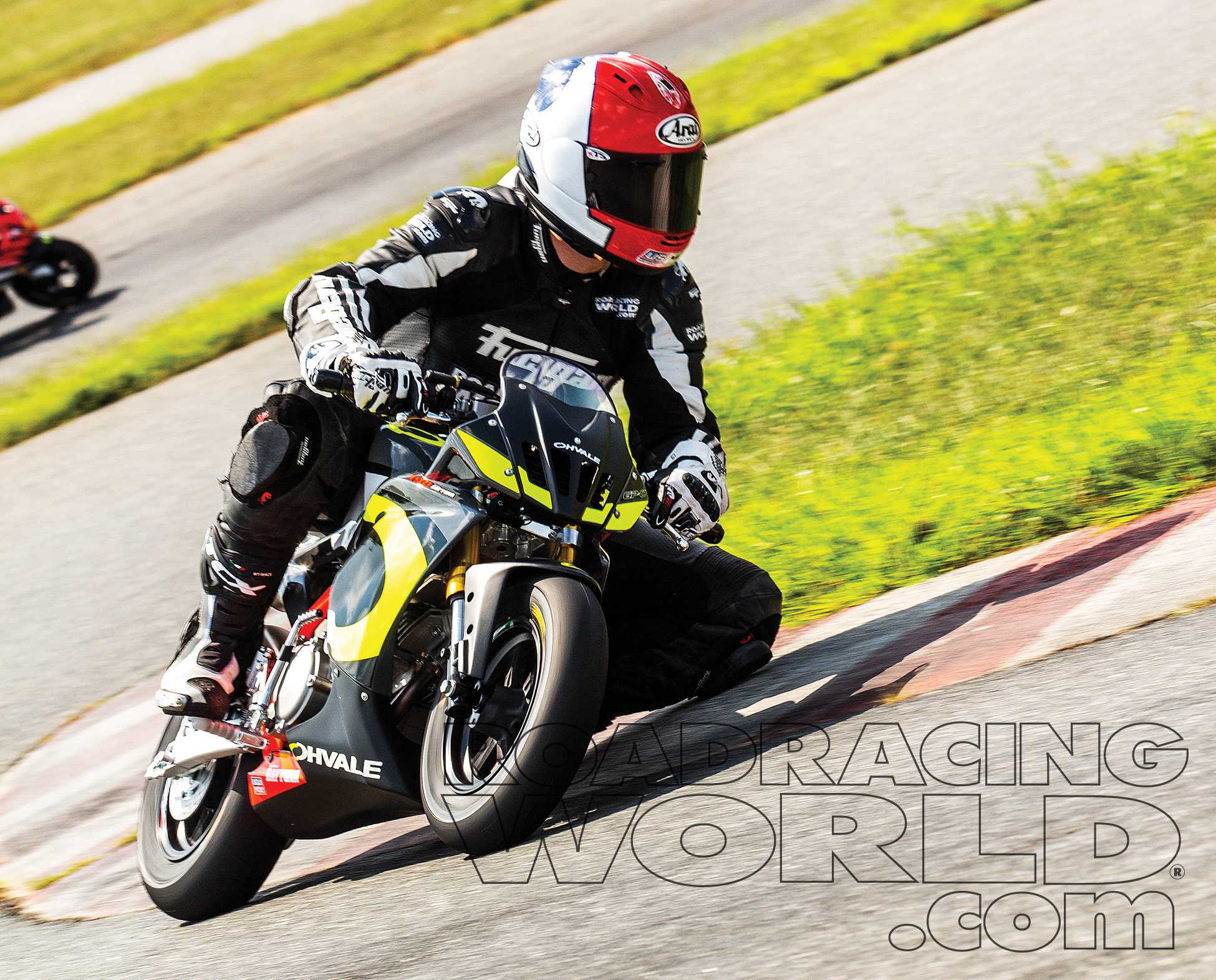 Comparison image showing rival sport bikes in paddock or track setting