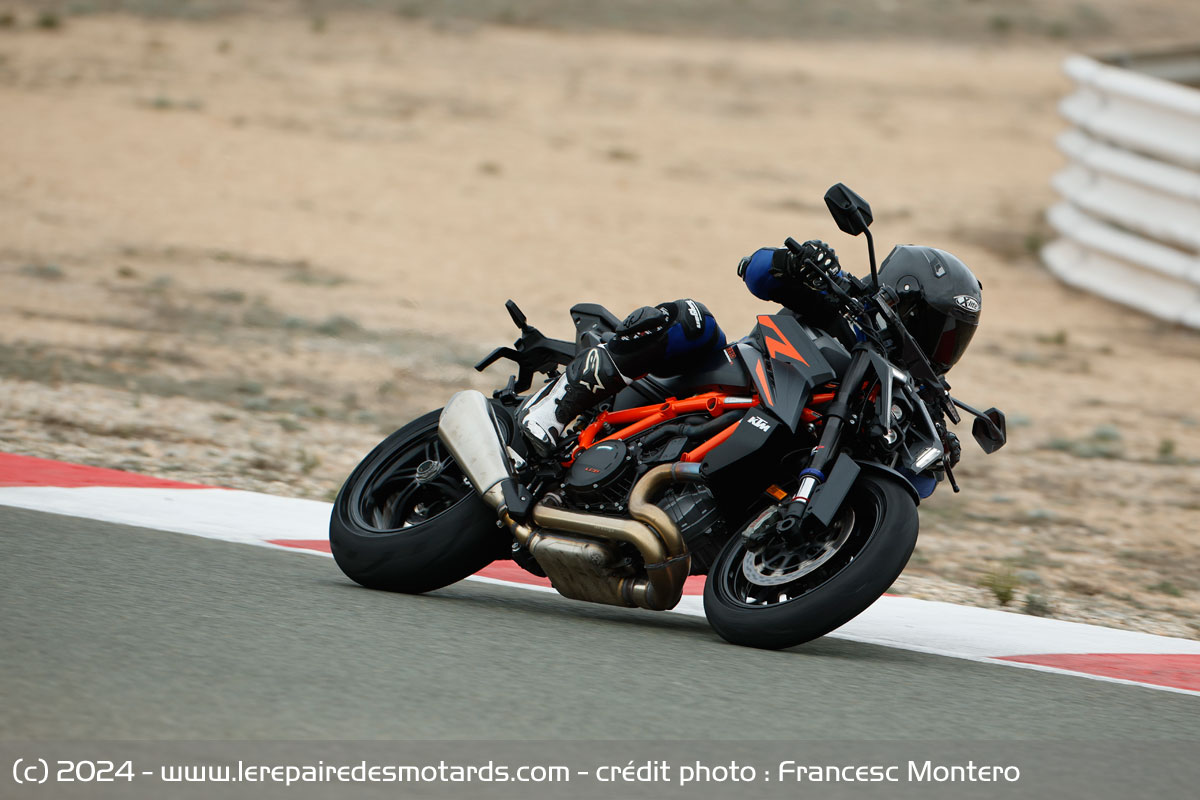 Bike on track during the half-day track session referenced in the review