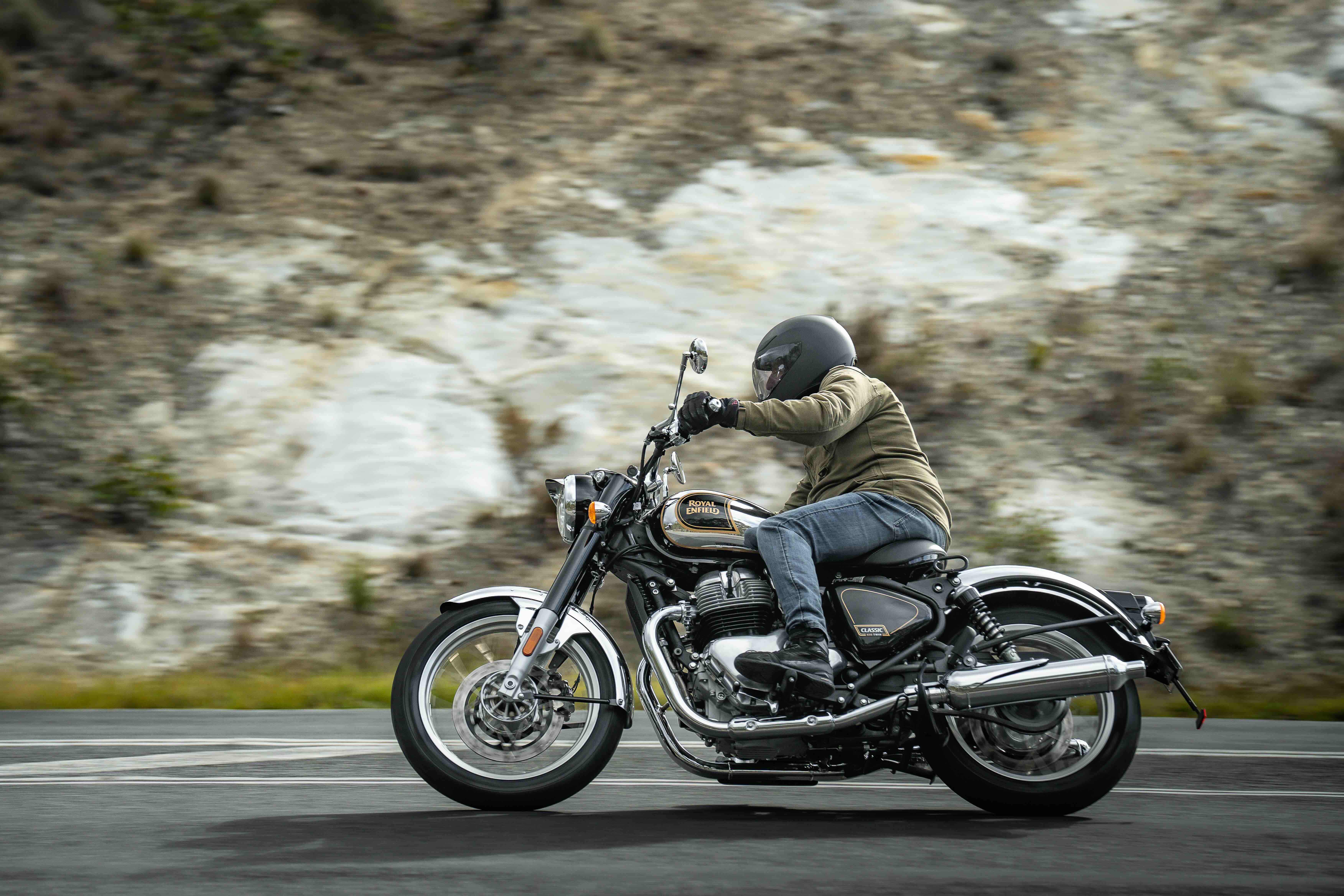 Classic 650 on open highway to illustrate touring capability section