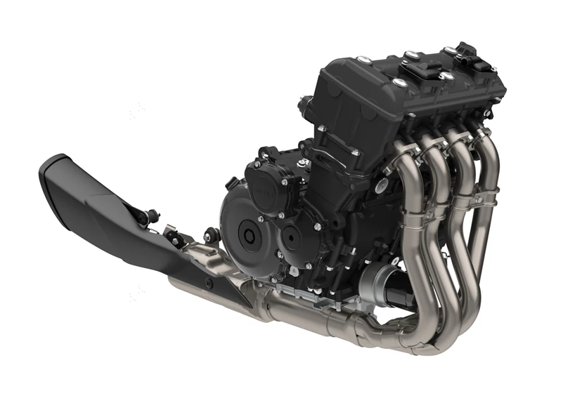 Detail shot of the 999cc inline-four engine