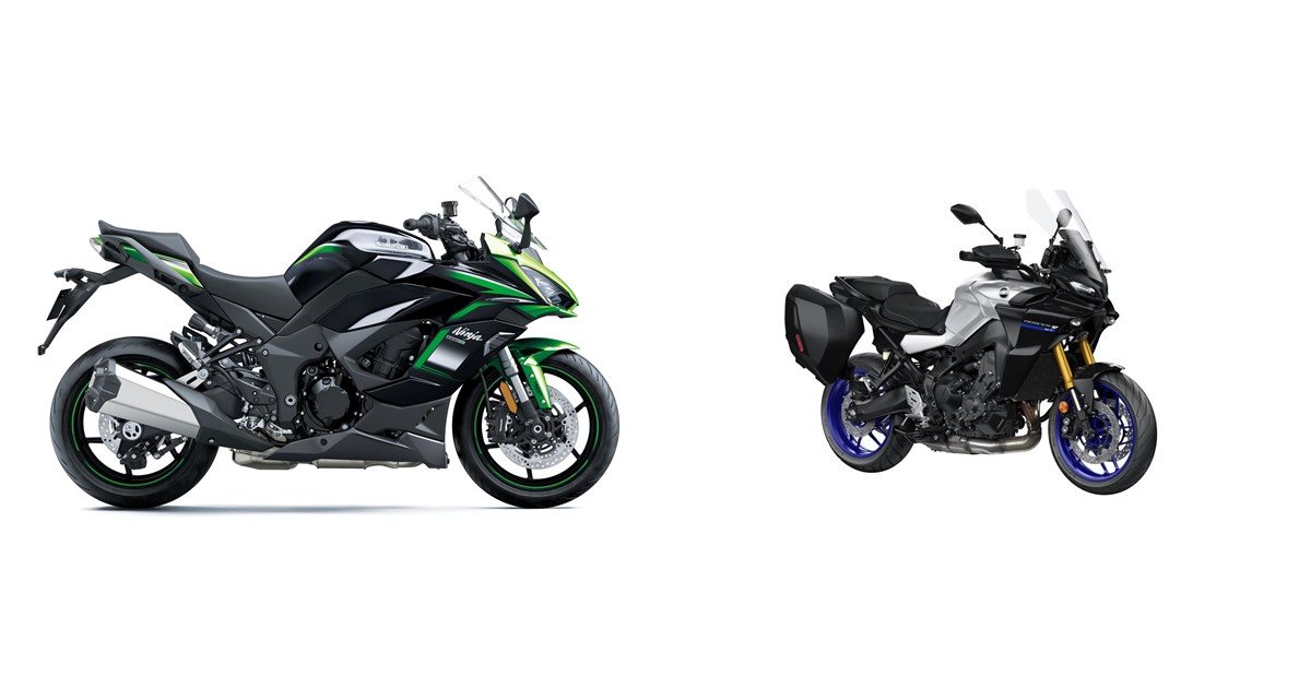 Comparison image of Tracer 9 GT and Ninja 1000SX for rivals section
