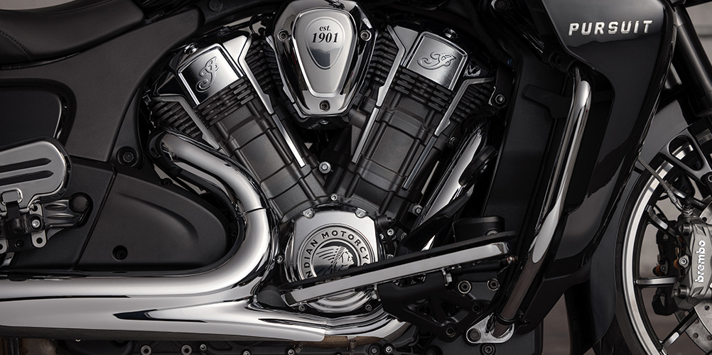 Close-up of Indian PowerPlus liquid-cooled engine