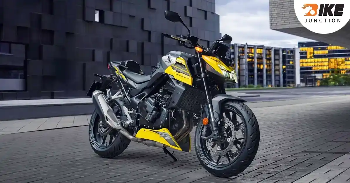 Honda CB750 Hornet being ridden on city streets