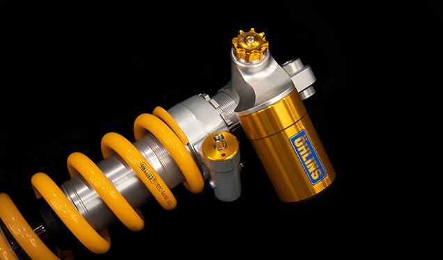 Öhlins semi-active suspension detail shot