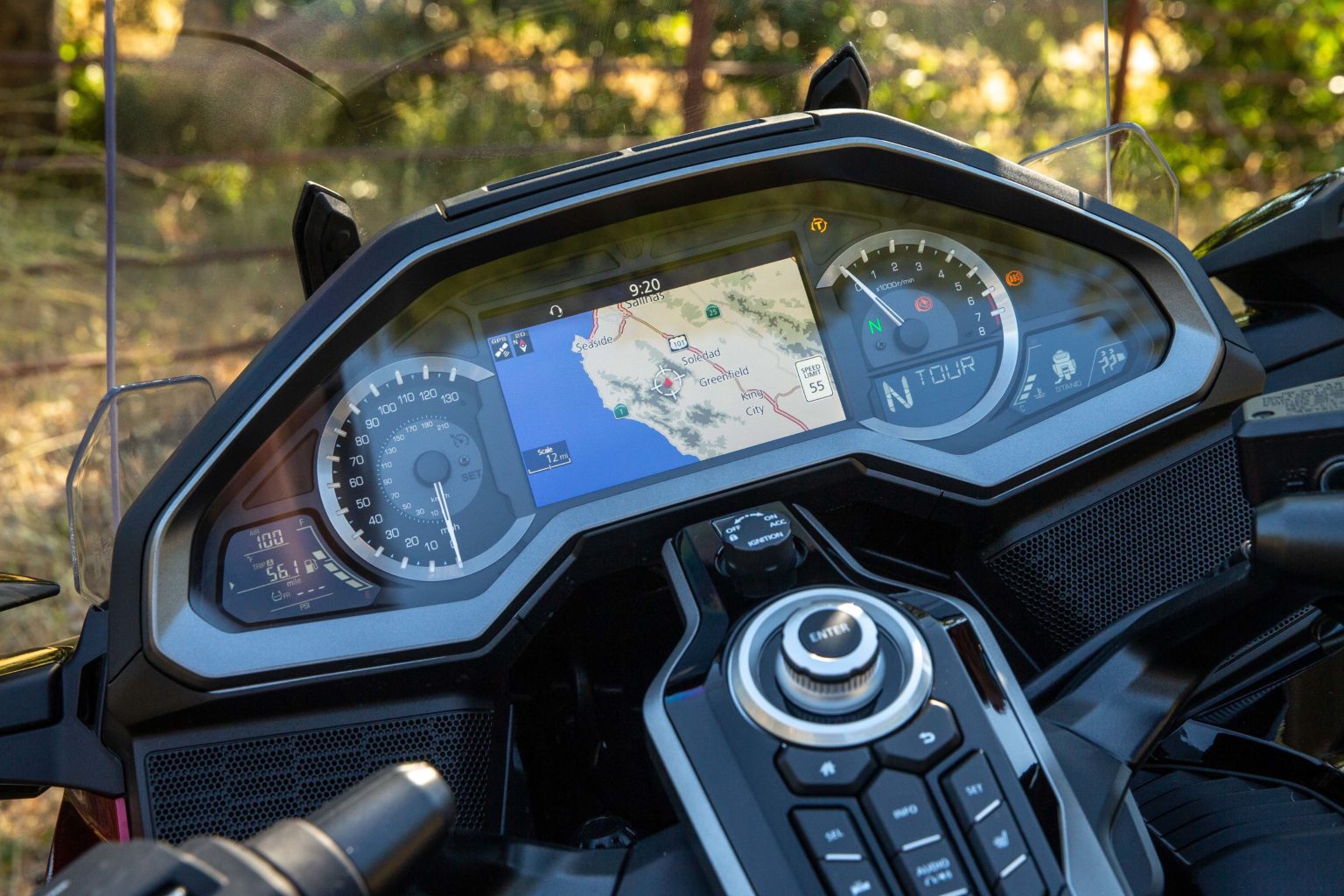 Close-up of the updated infotainment and instrument cluster
