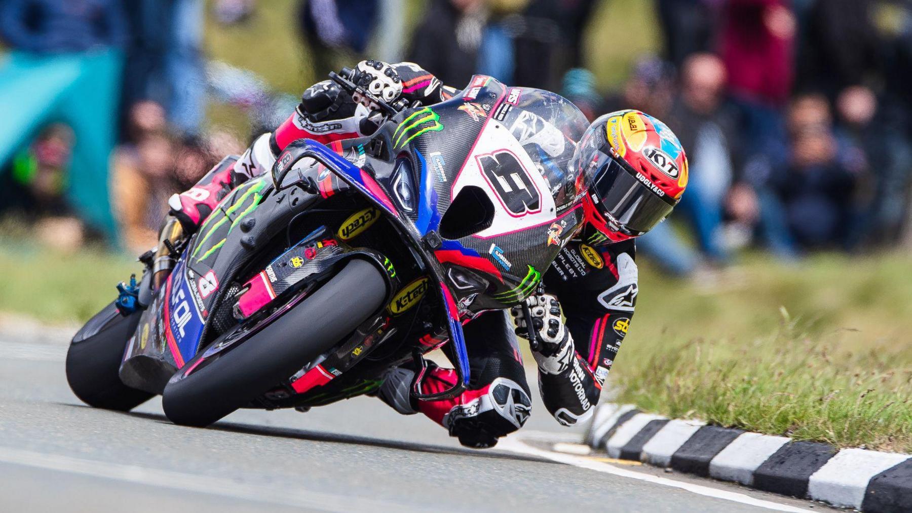 Superbike class racing action on the Mountain Course