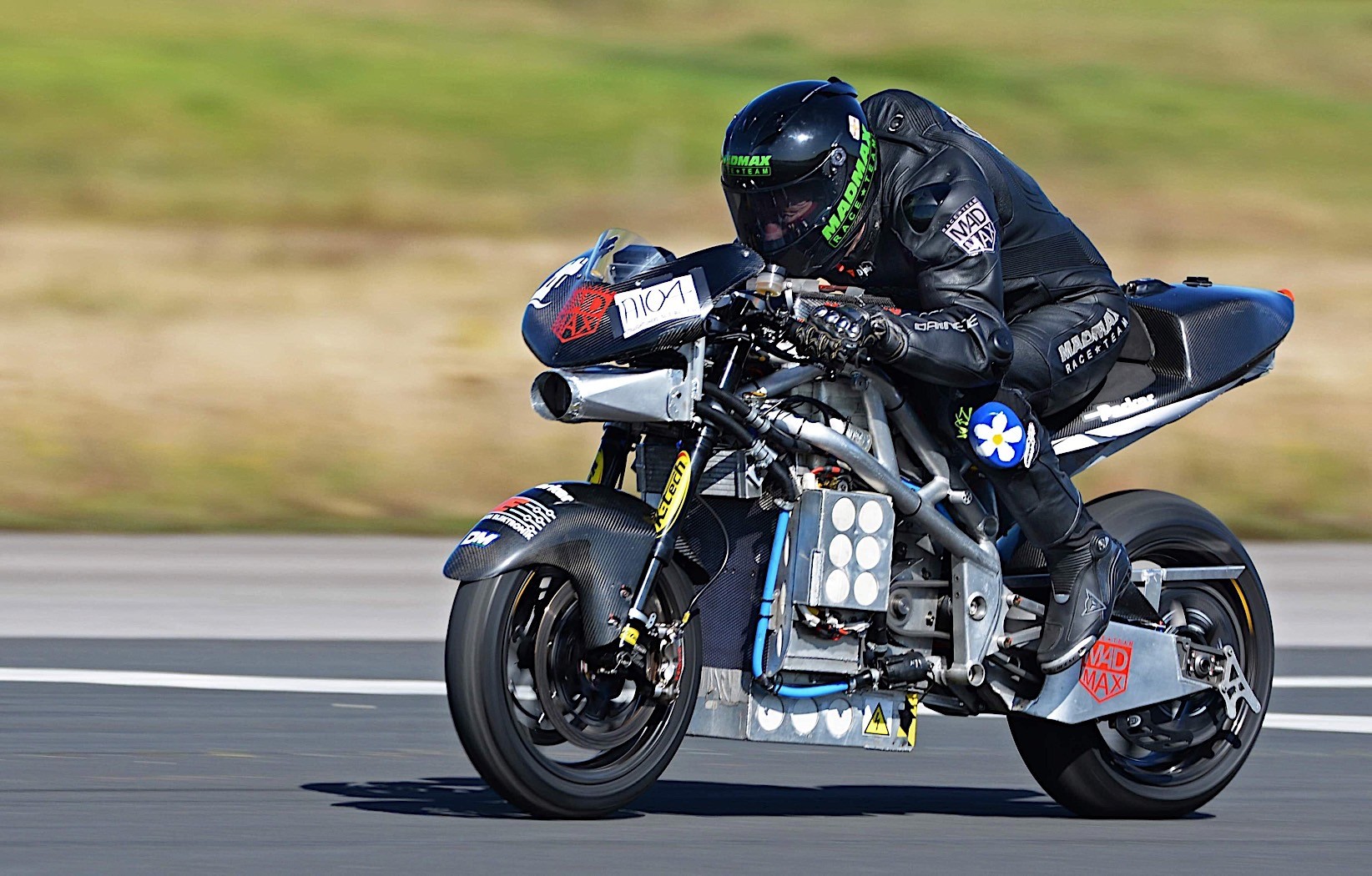 Electric bike competing in the Zero TT race